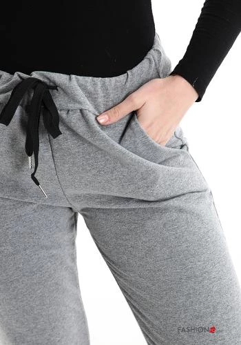  Pantalone sportivo in Cotone con tasche con fiocco 