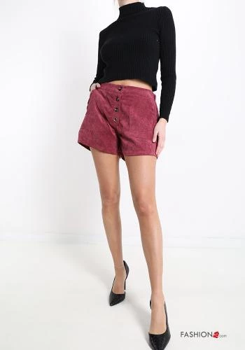  Velvet Shorts with buttons with pockets