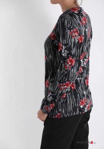  T-shirt à manches longues en Coton Imprimé floral 